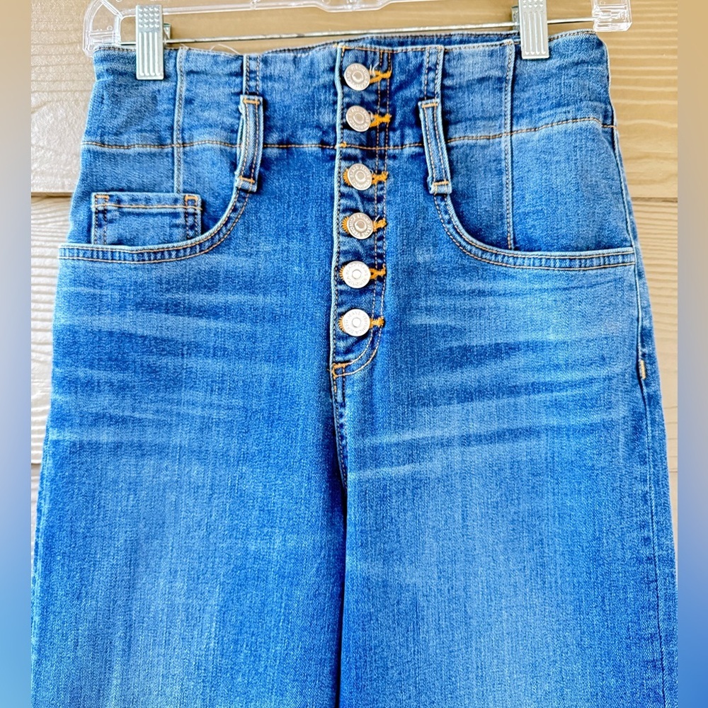 Veronica Beard Rosanna High Rise 13" Corset Hippie Wide Leg Jeans Size 27/4 - Picture 6 of 11